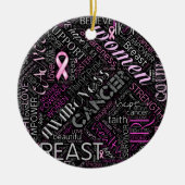 乳がん認識度ワードクラウドID261 セラミックオーナメント (正面)