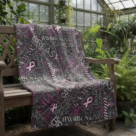 乳がん認識度ワードクラウドID261 フリースブランケット