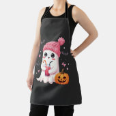 乳がん認識度不気味幽霊ハロウィーン エプロン (インサイチュ)
