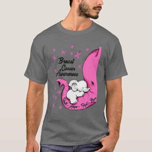 乳がん認識度信仰希望ラブピンクと戦う Tシャツ (正面)
