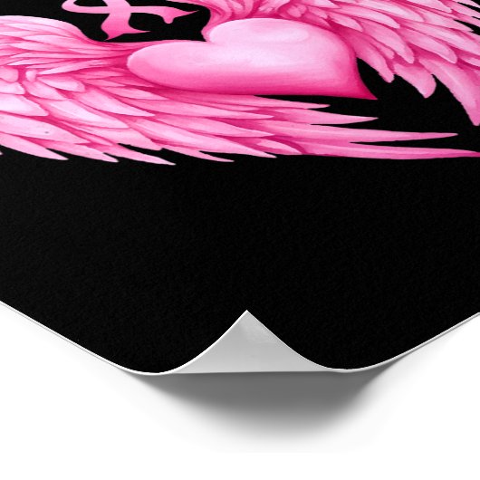 乳がん認識度信仰希望リボン戦い彼 ポスター (角)