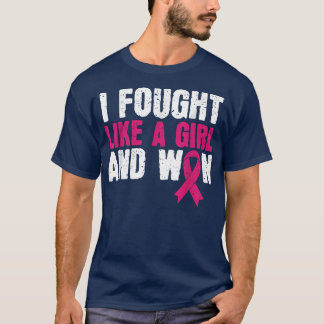 乳がん認識度女の子のように戦った Tシャツ