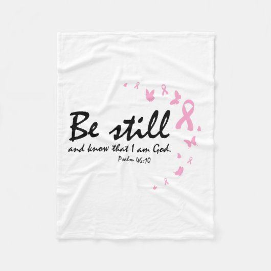 乳がん認識度宗教的クリスチャンの贈り物 フリースブランケット (正面)