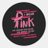 乳がん認識度家族の友人サポート ラウンドシール (正面)