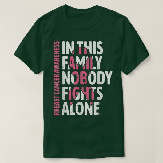 乳がん認識度家族支援隊ブラス Tシャツ (デザイン正面)
