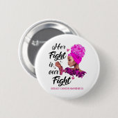 乳がん認識度彼女の戦いは私たちの戦い 缶バッジ (正面&裏面)