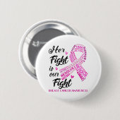 乳がん認識度彼女の戦いは私の戦い 缶バッジ (正面&裏面)