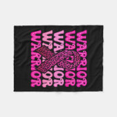 乳がん認識度戦士ピンクリボンピンク フリースブランケット (正面(横))