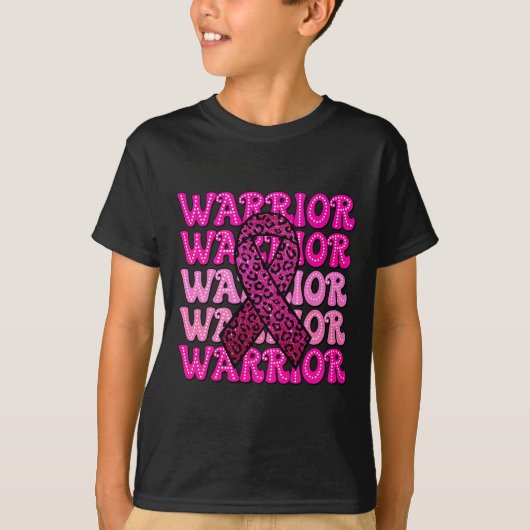 乳がん認識度戦士ピンクリボンピンク Tシャツ (正面)