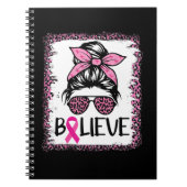 乳がん認識度戦士信じメッシー文 ノートブック (正面)