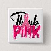 乳がん認識度戦闘機ピンクリボンボタン 缶バッジ (正面)