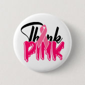 乳がん認識度戦闘機ピンクリボンボタン 缶バッジ (正面)