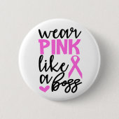 乳がん認識度戦闘機ピンクリボン 缶バッジ (正面)