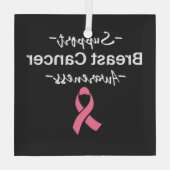 乳がん認識度支持ピンクリボン ガラスオーナメント (裏面)