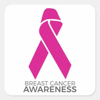 乳がん認識度支持ピンクリボン スクエアシール