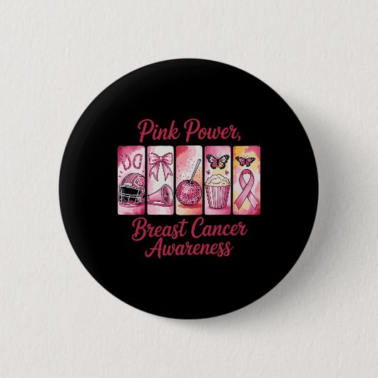 乳がん認識度支援デザイン10月 缶バッジ (正面)