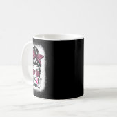 乳がん認識度支援班Messy Bun Wa コーヒーマグカップ (正面左)
