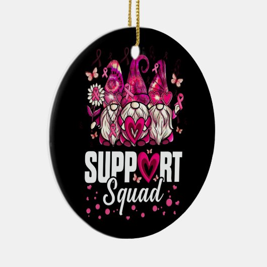 乳がん認識度格言支援分隊ピンク セラミックオーナメント (右)