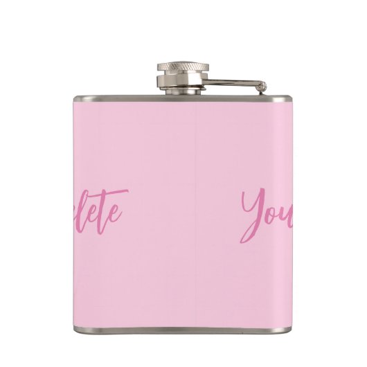 乳がん認識度淡いピンクカスタム色のスクリプト フラスク (裏面)