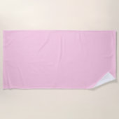 乳がん認識度淡いピンク無地の色 ビーチタオル (正面)