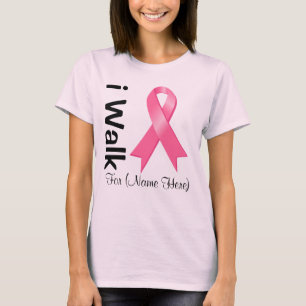 乳がん認識度用にパーソナライズされた歩き Tシャツ