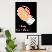 乳がん認識度祈の手 ポスター (ホームオフィス)