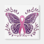 乳がん認識度蝶フローラ マグネット (正面)