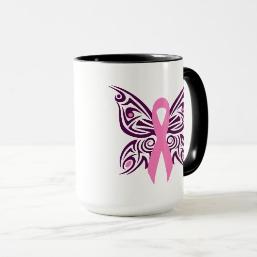 乳がん認識度蝶 マグカップ (正面右)