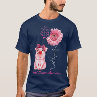 乳がん認識度衣装デイジーリボンギフト Tシャツ
