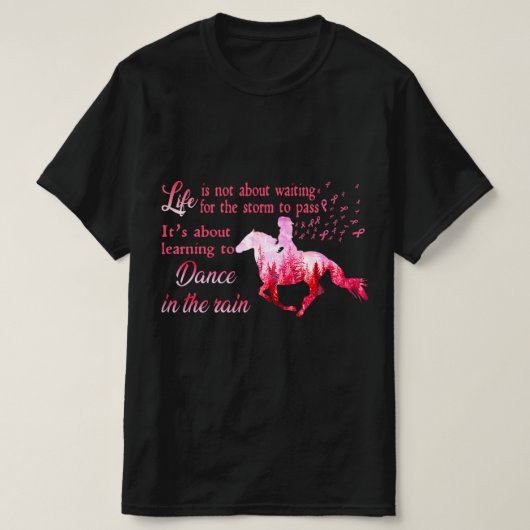 乳がん認識度馬リボンピンクギフトWo Tシャツ (デザイン正面)