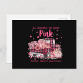 乳がん認識度10月We衣服ピンクリー ポストカード (正面/裏面)
