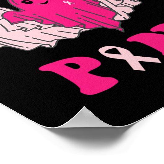 乳がん認識度10月We衣服ピンク1 ポスター (角)