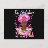 乳がん認識度10月We衣服ピンクBl ポストカード (正面)