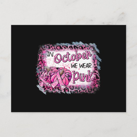 乳がん認識度10月We衣服ピンクCu ポストカード (正面)