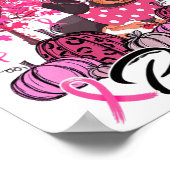 乳がん認識度10月We衣服ピンクDa ポスター (角)