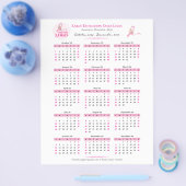 乳がん認識度15か月Wリボンカレンダー チラシ (シングル)