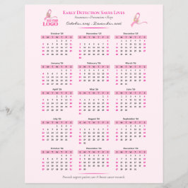 乳がん認識度15ヶ月リボンカレンダー チラシ