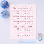 乳がん認識度15ヶ月リボンカレンダー チラシ (シングル)