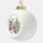 乳がん認識度、クリスマススタイル セラミックボールオーナメント (右)