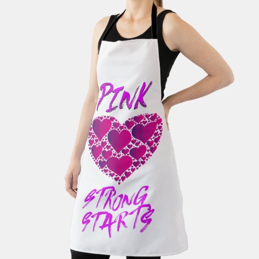 乳がん認識度:ピンクハート、強いスタート エプロン (インサイチュ)