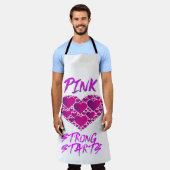乳がん認識度:ピンクハート、強いスタート エプロン (着用した状態)