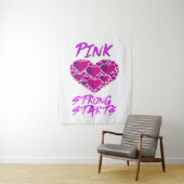 乳がん認識度：ピンクハート、強いスタート タペストリー (インサイチュ)