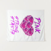 乳がん認識度：ピンクハート、強いスタート タペストリー (正面(横))