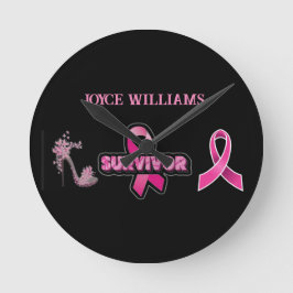 乳がん認識度 ラウンド壁時計
