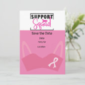 乳がん認識度、日付パーティーの保存 招待状 (スタンド正面)