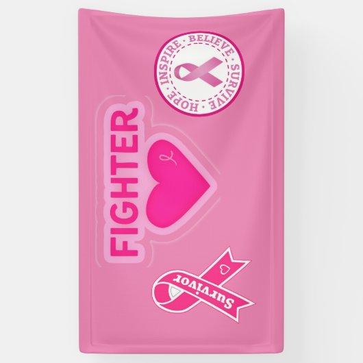 乳がん認識度 横断幕 (縦)