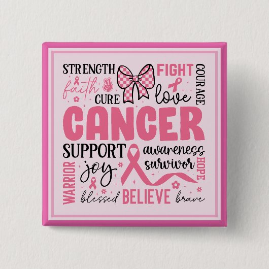 乳がん認識度 缶バッジ (正面)