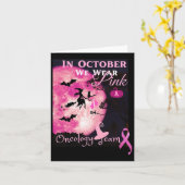 乳がん認識度。10月に私たちは衣服ピンク。 カード (黄色い花)