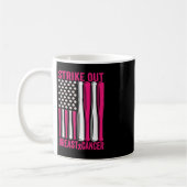 乳がん認識度Softball Us Flaを取り除く コーヒーマグカップ (左)