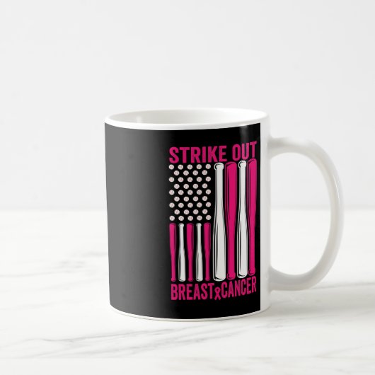 乳がん認識度Softball Us Flaを取り除く コーヒーマグカップ (右)